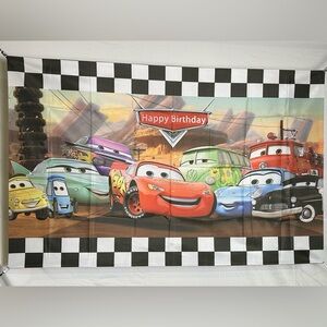 Cars Happy Birthday Backdrop Banner 50”x32”